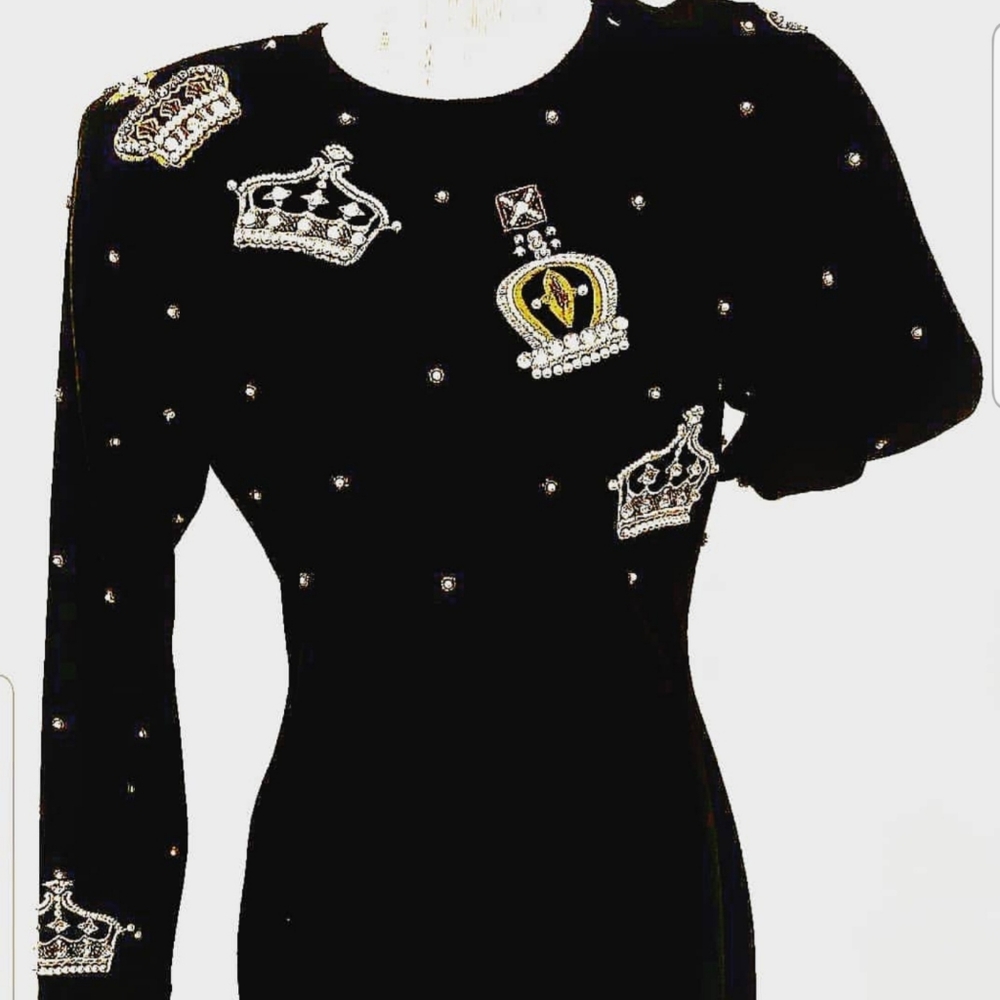 Vintage Sequin Beaded Knit Dress